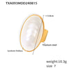 Wholesale Jewelry 316L Stainless Steel Synthetic Fritillaria Ellipse Electroplated Light Luxury Women's Pendant Collarbone Necklace Ring Earrings