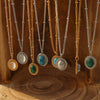 Wholesale Jewelry 316L Stainless Steel Turquoise Opalite Inlaid Cat's Eye Retro Geometric Style For Women