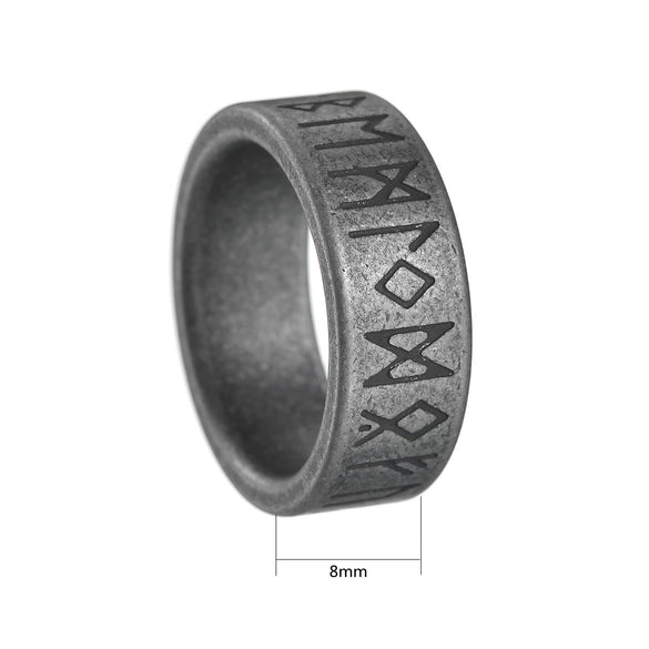 Wholesale Jewelry Titanium Steel Unisex Ring Bracelet With Ancient Silver Style And Letters Numbers Text Pattern Electroplated
