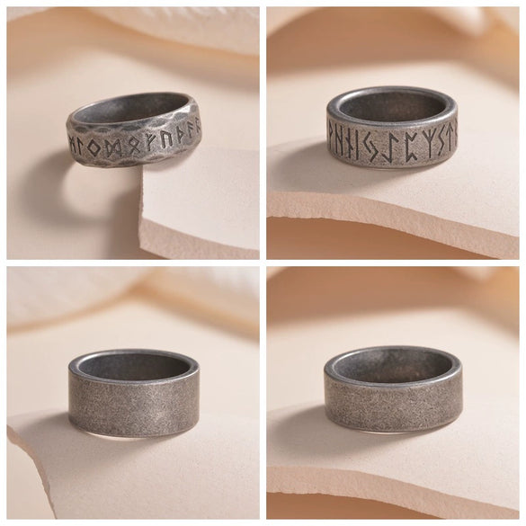 Wholesale Jewelry Titanium Steel Unisex Ring Bracelet With Ancient Silver Style And Letters Numbers Text Pattern Electroplated