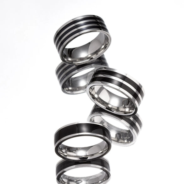 Wholesale Jewelry Titanium Steel Ushaped Ring Dripping Oil Design Unisex