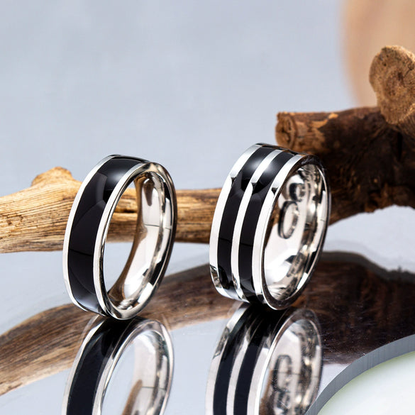 Wholesale Jewelry Titanium Steel Ushaped Ring Dripping Oil Design Unisex