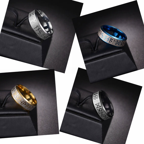 Wholesale Jewelry Titanium Steel Viking Geometric Pattern Electroplating Men's Ring And Bracelet
