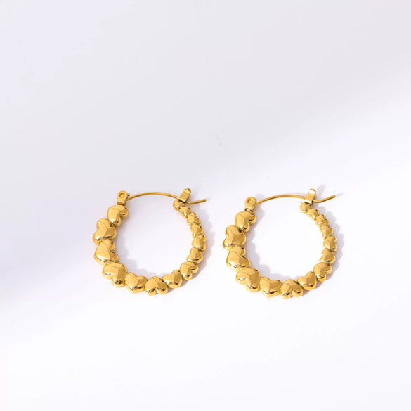 Wholesale Jewelry Titanium Steel Vintage Geometric Wrap Ring Earrings 18K Gold Plated