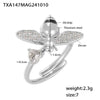Wholesale Jewelry 316L Stainless Steel Zircon Drip Oil Industrious Little Bee Light Luxury Electroplated Necklace Bracelet Ring Earrings Set For Women