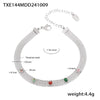 Wholesale Jewelry 316L Stainless Steel Zircon Geometric Colorful Pvd Electroplated Necklace Bracelet