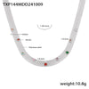 Wholesale Jewelry 316L Stainless Steel Zircon Geometric Colorful Pvd Electroplated Necklace Bracelet