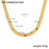 Wholesale Jewelry 316L Stainless Steel Zircon Geometric Colorful Pvd Electroplated Necklace Bracelet