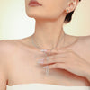 Wholesale Jewelry 316L Stainless Steel Zircon Geometric Hollow Rectangular Double Clavicle Necklace 18K Gold Plated
