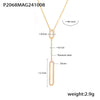 Wholesale Jewelry 316L Stainless Steel Zircon Geometric Hollow Rectangular Double Clavicle Necklace 18K Gold Plated