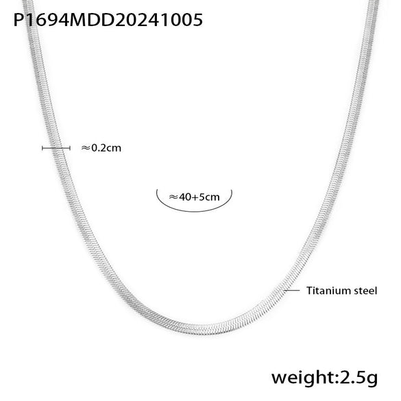 Wholesale Jewelry 316L Stainless Steel Zircon Geometric Hollow Rectangular Double Clavicle Necklace 18K Gold Plated