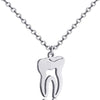 Wholesale Jewelry Tooth Pendant Human Organ Style Titanium Steel And Stainless Steel Geometric Electroplated Unisex Necklace