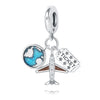 Wholesale Jewelry Travel Style Aircraft Passport Pendant 925 Sterling Silver Dripping Oil