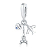 Wholesale Jewelry Travel Style Aircraft Passport Pendant 925 Sterling Silver Dripping Oil