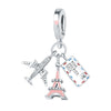 Wholesale Jewelry Travel Style Airplane 925 Sterling Silver Dripping Oil Pendant Bracelet Beads