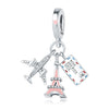 Wholesale Jewelry Travel Style Airplane 925 Sterling Silver Dripping Oil Pendant Bracelet Beads