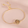 Wholesale Jewelry Tree Of Life Style Hollow Leaf Copper Electroplated Bracelet