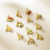 Wholesale Jewelry Tropical Fruit Copper Titanium Steel Electroplating Pendant Necklace Bracelet