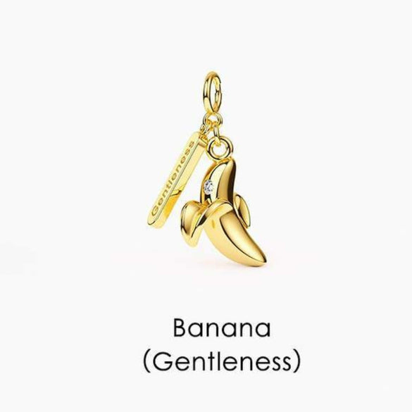 Wholesale Jewelry Tropical Fruit Copper Titanium Steel Electroplating Pendant Necklace Bracelet
