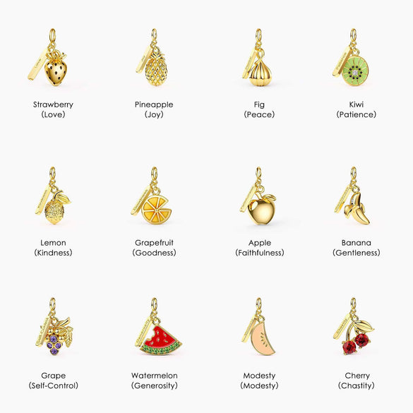 Wholesale Jewelry Tropical Fruit Copper Titanium Steel Electroplating Pendant Necklace Bracelet