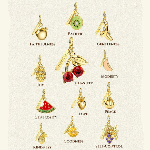 Wholesale Jewelry Tropical Fruit Copper Titanium Steel Electroplating Pendant Necklace Bracelet