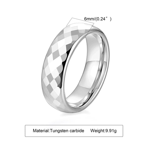 Wholesale Jewelry Tungsten Steel Geometric Polygon Couple Ring With Flower Cut And Polishing