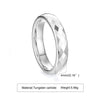 Wholesale Jewelry Tungsten Steel Geometric Polygon Couple Ring With Flower Cut And Polishing