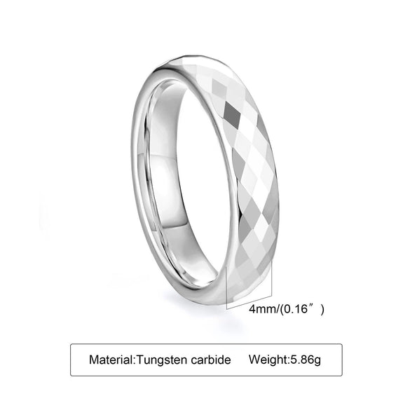 Wholesale Jewelry Tungsten Steel Geometric Polygon Couple Ring With Flower Cut And Polishing