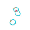 Wholesale Jewelry Turquoise Elastic Rope Freshwater Pearl Geometric Retro Handmade Ring