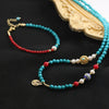 Wholesale Jewelry Turquoise Geometric Ball Chain Electroplating Mixed Gemstone Setting Women's Necklace And Bracelet