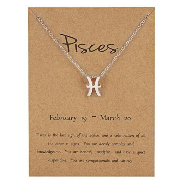 Wholesale Jewelry Twelve Constellation Symbol Inlaid Rhinestone Necklace Gooddiy