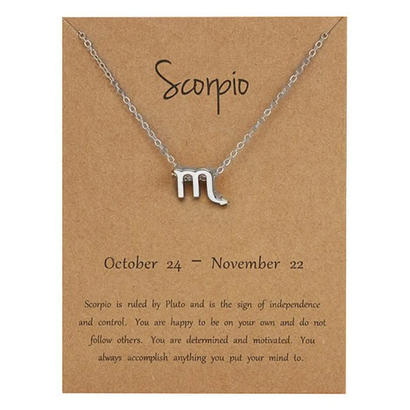 Wholesale Jewelry Twelve Constellation Symbol Inlaid Rhinestone Necklace Gooddiy