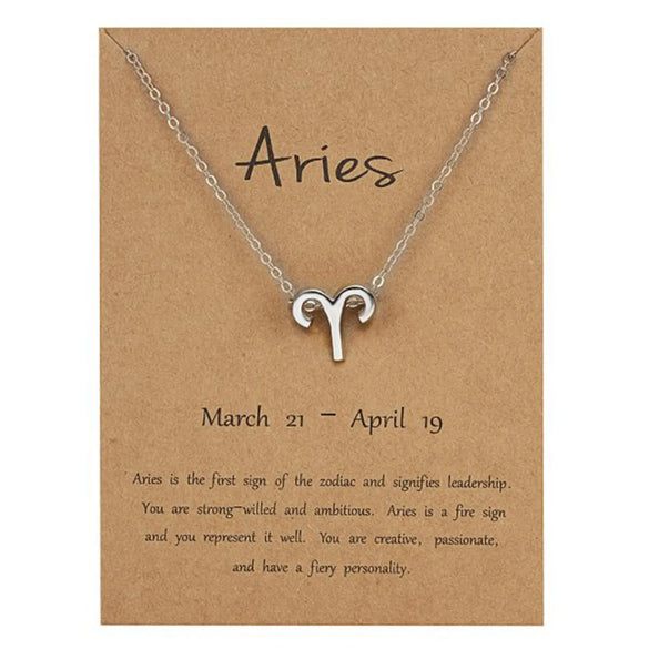 Wholesale Jewelry Twelve Constellation Symbol Inlaid Rhinestone Necklace Gooddiy