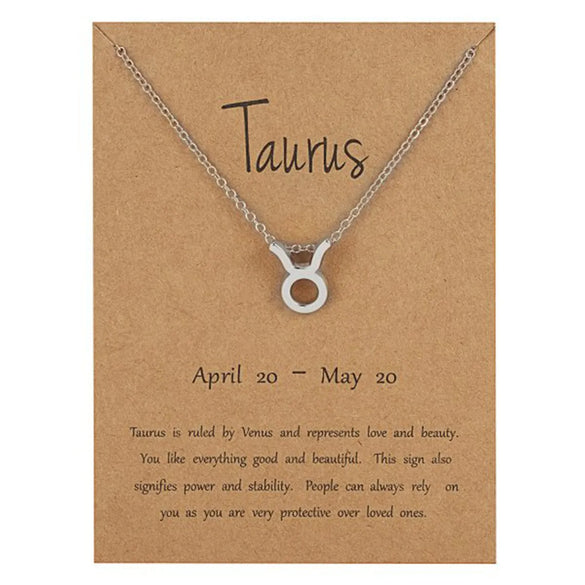 Wholesale Jewelry Twelve Constellation Symbol Inlaid Rhinestone Necklace Gooddiy