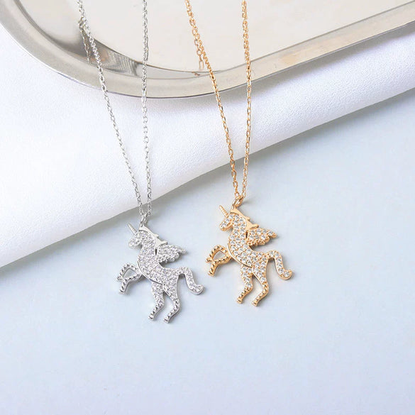 Wholesale Jewelry Unicorn 925 Sterling Silver Cross Chain Necklace