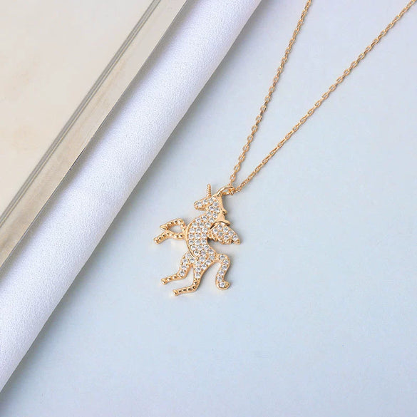 Wholesale Jewelry Unicorn 925 Sterling Silver Cross Chain Necklace