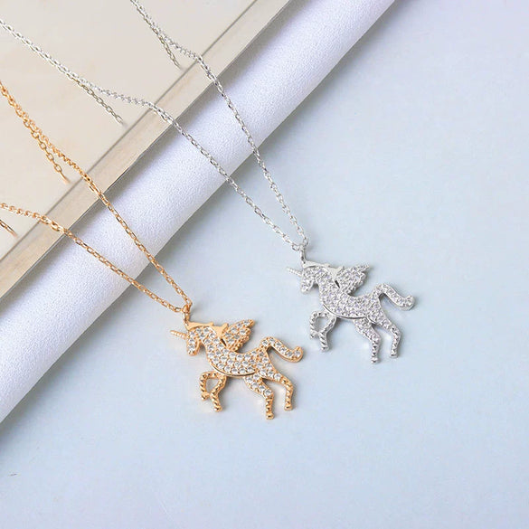 Wholesale Jewelry Unicorn 925 Sterling Silver Cross Chain Necklace
