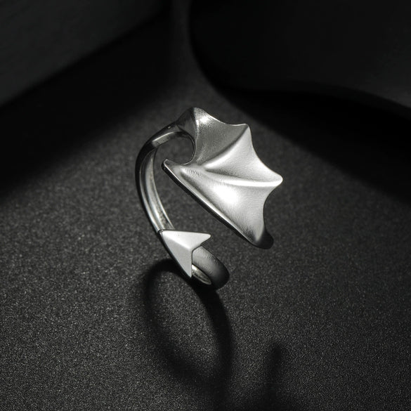 Wholesale Jewelry Unisex Angel Devil Wing Couple Ring Titanium Steel With Letters Numbers Text Electroplating