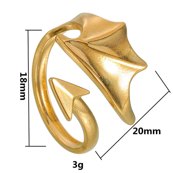 Wholesale Jewelry Unisex Angel Devil Wing Couple Ring Titanium Steel With Letters Numbers Text Electroplating