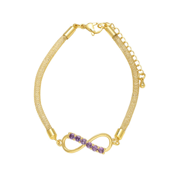 Wholesale Jewelry Unisex Copper Electroplated 8Shaped Bracelet With Full Zircon