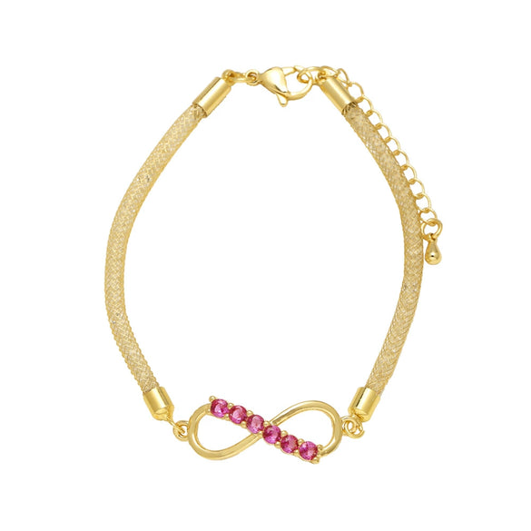 Wholesale Jewelry Unisex Copper Electroplated 8Shaped Bracelet With Full Zircon