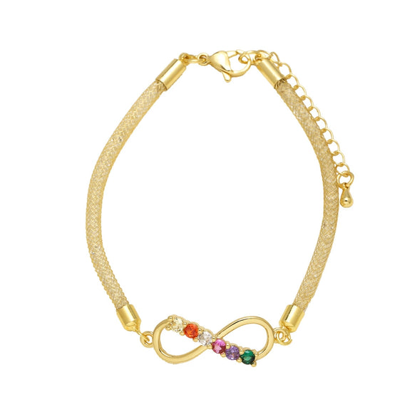 Wholesale Jewelry Unisex Copper Electroplated 8Shaped Bracelet With Full Zircon