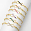 Wholesale Jewelry Unisex Copper Electroplated 8Shaped Bracelet With Full Zircon