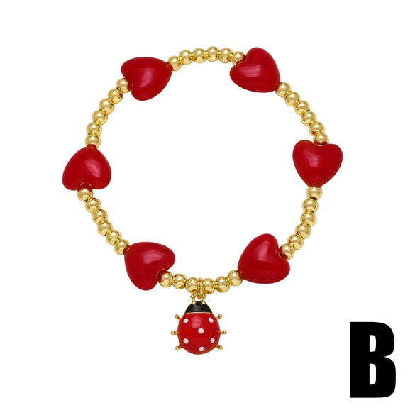 Wholesale Jewelry Unisex Copper Fruit Pattern Pendant Bracelet With Electroplating
