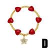 Wholesale Jewelry Unisex Copper Fruit Pattern Pendant Bracelet With Electroplating