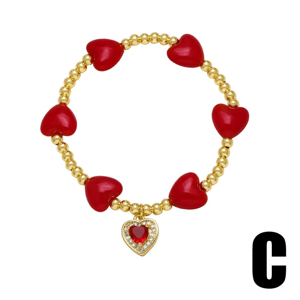 Wholesale Jewelry Unisex Copper Fruit Pattern Pendant Bracelet With Electroplating