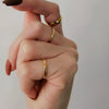Wholesale Jewelry Unisex Couple Ring Geometric Titanium Steel Electroplated Gold Fashion
