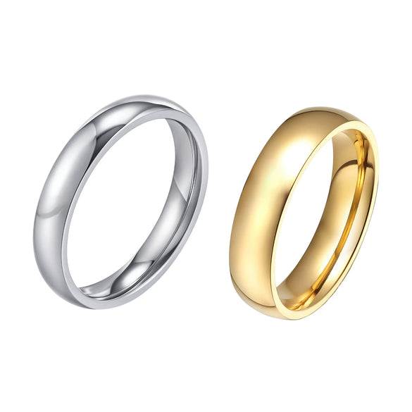 Wholesale Jewelry Unisex Couple Ring Geometric Titanium Steel Electroplated Gold Fashion