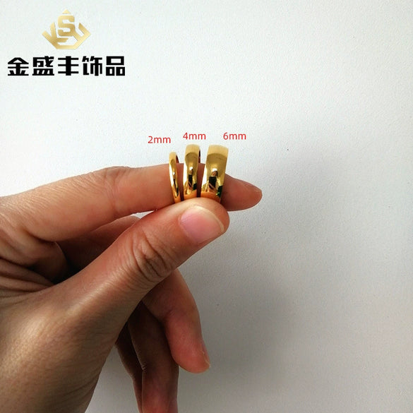 Wholesale Jewelry Unisex Couple Ring Geometric Titanium Steel Electroplated Gold Fashion
