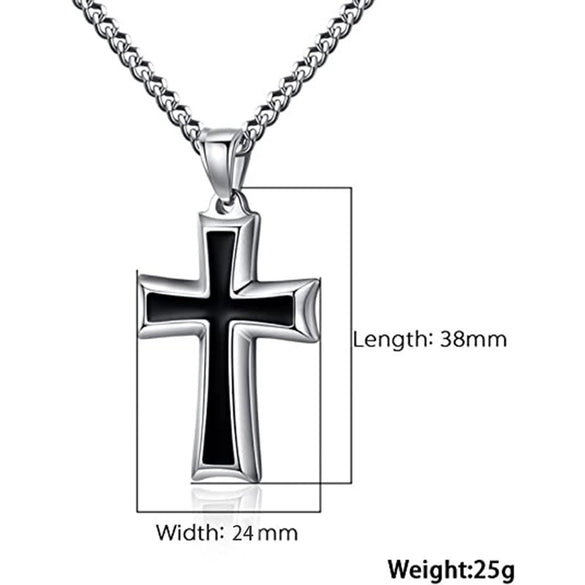 Wholesale Jewelry Unisex Cross Titanium Steel Alloy Pendant Necklace With Geometric Pattern And Electroplating Treatment